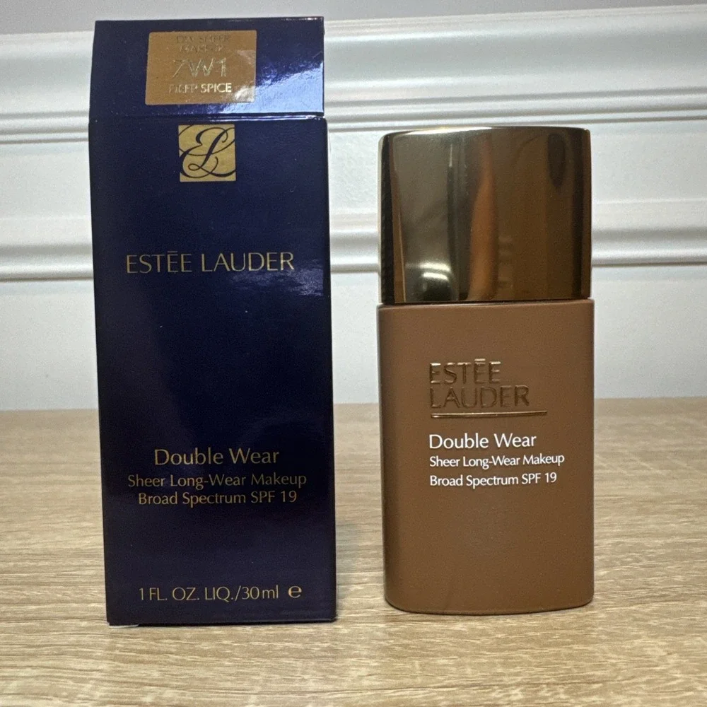 Estee Lauder Double Wear Sheer Long-Wear Makeup SPF19 7W1-DEEP‎ SPICE 1 FLOZ NWB